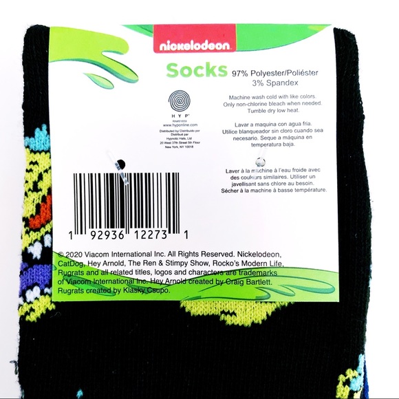 Rugrats Nickelodeon Crew Socks Tommy Chuckie Reptar Mens Womens 90s Retro Gift - Picture 6 of 6